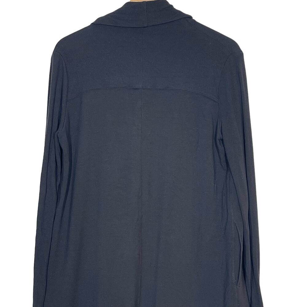 Athleta Cardigan Women's XS Black Open Front Long Sleeve Ribbed Cardigan Sweater - Picture 5 of 9